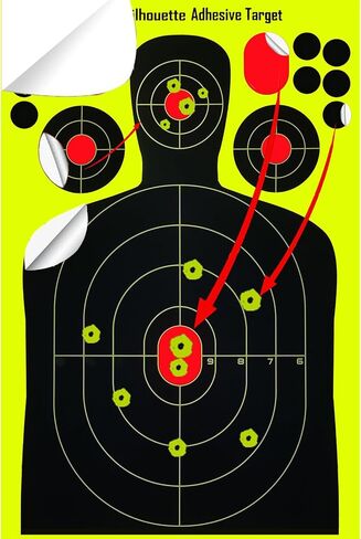 12x18 Inch Silhouette Splatter Targets – High-Visibility Reactive Shooting Targets with Bright Yellow Impact Marks for Indoor & Outdoor Training in Saudi Arabia
