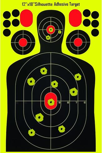 12x18 Inch Silhouette Splatter Targets – High-Visibility Reactive Shooting Targets with Bright Yellow Impact Marks for Indoor & Outdoor Training in Saudi Arabia