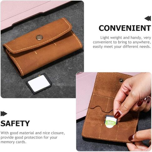 MERRYHAPY 2Pcs Memory Card Storage Case Holder for Secure Cards Retro Brown 6-Slot Organizer Box Carrying Pack for Gaming and Computer Accessories in Saudi Arabia