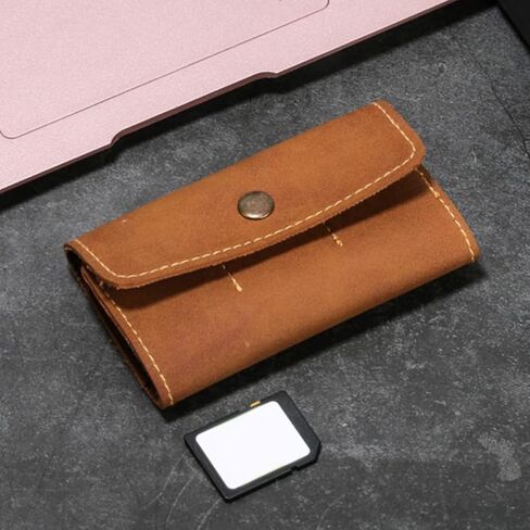 MERRYHAPY 2Pcs Memory Card Storage Case Holder for Secure Cards Retro Brown 6-Slot Organizer Box Carrying Pack for Gaming and Computer Accessories in Saudi Arabia