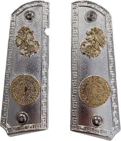 Replacement Aztec Eagle 1911 Grips Full Size for Kimber Colt Rock Island Springfield Taurus & Clones Nickel Gold Grips in Kuwait