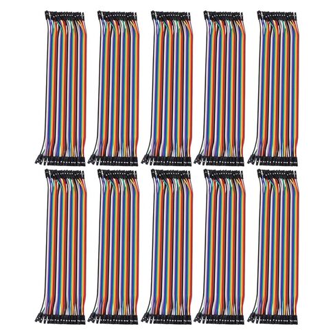 BESPORTBLE 10pcs 40p Female to Female Ribbon Jumper Wires 20cm Multicolored Flat Cable for Breadboard Prototyping and DIY Electronics Projects in Kuwait