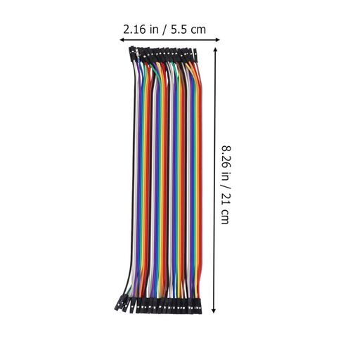 BESPORTBLE 10pcs 40p Female to Female Ribbon Jumper Wires 20cm Multicolored Flat Cable for Breadboard Prototyping and DIY Electronics Projects in Kuwait