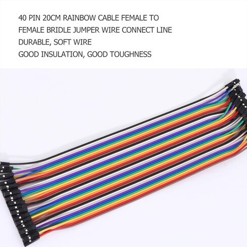 BESPORTBLE 10pcs 40p Female to Female Ribbon Jumper Wires 20cm Multicolored Flat Cable for Breadboard Prototyping and DIY Electronics Projects in Kuwait