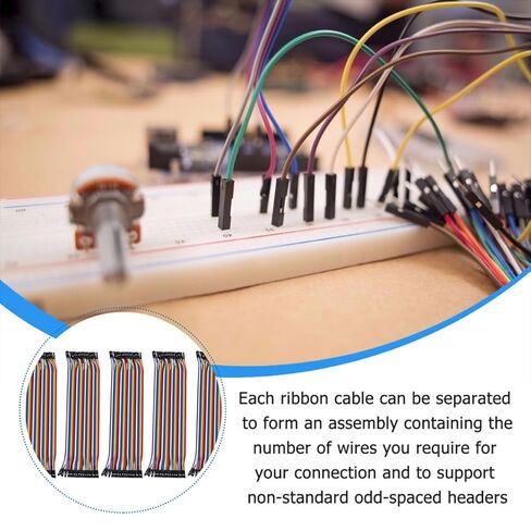 BESPORTBLE 10pcs 40p Female to Female Ribbon Jumper Wires 20cm Multicolored Flat Cable for Breadboard Prototyping and DIY Electronics Projects in Kuwait