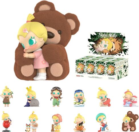 POP MART Baby Molly My Huggable Discovery Series Figures, Blind Box Figures, Random Design Action Figures Collectible Toys Home Decorations, Holiday Birthday Gifts, Single Box in Saudi Arabia