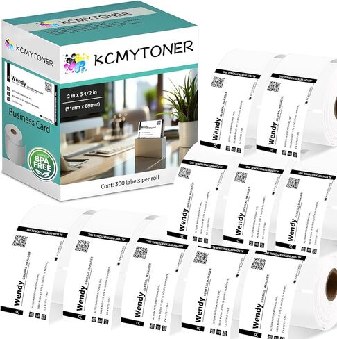 LableWriter 30374 بطاقات العمل/الموعد 2 × 3 1/2 تسميات الأسهم البيضاء غير المتوافقة مع طابعات Dymo LW ، [5 لفات ، 300 علامة/لفة] in Saudi Arabia
