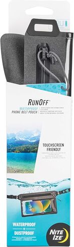 Nite Ize RunOff Waterproof Phone Belt Pouch - Adjustable Waterproof Belt Pouch for Phones & Other Essentials - Clear & Touchscreen-Friendly - Uses Silent TRU Zipper Technology Smooth Zipper in Saudi Arabia
