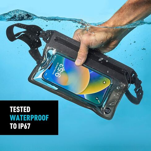 Nite Ize RunOff Waterproof Phone Belt Pouch - Adjustable Waterproof Belt Pouch for Phones & Other Essentials - Clear & Touchscreen-Friendly - Uses Silent TRU Zipper Technology Smooth Zipper in Saudi Arabia