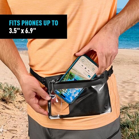 Nite Ize RunOff Waterproof Phone Belt Pouch - Adjustable Waterproof Belt Pouch for Phones & Other Essentials - Clear & Touchscreen-Friendly - Uses Silent TRU Zipper Technology Smooth Zipper in Saudi Arabia