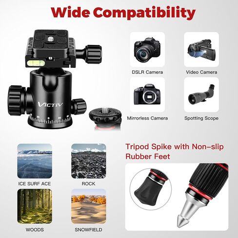 Camera Tripod, Ball Head Tripod, Heavy Duty Camera Tripod Stand in Saudi Arabia