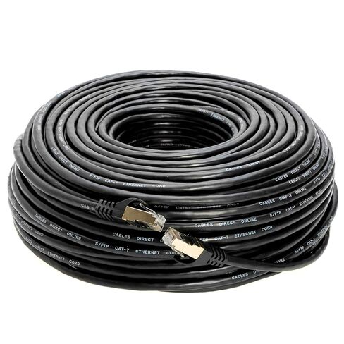 سلك تصحيح Cat7 SFTP Ethernet بطول 3 أقدام - كابل LAN نحاسي نقي 100%، مزدوج الحماية (رقائق معدنية + جديلة)، سترة PVC، موصل RJ45، 600 ميجاهرتز، تم اختباره على شكل فلوك (10 عبوات) in Kuwait