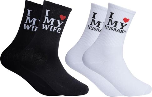زوجان من الجوارب I Love My Wife Socks I Love My زوجي هدايا مضحكة للزوجة والزوج والذكرى السنوية وأعياد الميلاد وعيد الميلاد وعيد الحب والزفاف in Kuwait