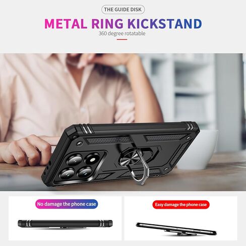 for Xiaomi 14T Case with [2 Pack] Tempered Glass Screen Protector, for Xiaomi 14T Case [Military-Grade] Protective，with Magnetic Kickstand Car Mount Holder Phone Case in Kuwait