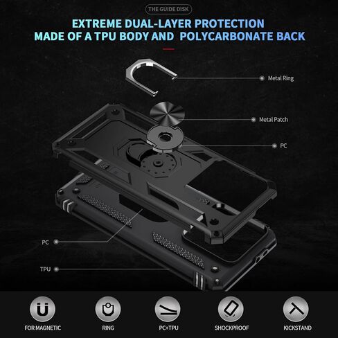 for Xiaomi 14T Case with [2 Pack] Tempered Glass Screen Protector, for Xiaomi 14T Case [Military-Grade] Protective，with Magnetic Kickstand Car Mount Holder Phone Case in Kuwait