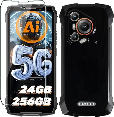 حافظة لهاتف Blackview BL7000 مع واقي شاشة من الزجاج المقوى، غطاء واقٍ من مادة TPU من السيليكون الناعم المرن المقاوم للصدمات - أسود in Saudi Arabia