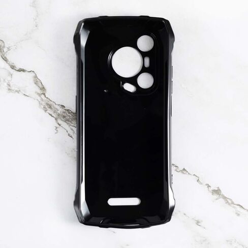 حافظة لهاتف Blackview BL7000 مع واقي شاشة من الزجاج المقوى، غطاء واقٍ من مادة TPU من السيليكون الناعم المرن المقاوم للصدمات - أسود in Saudi Arabia