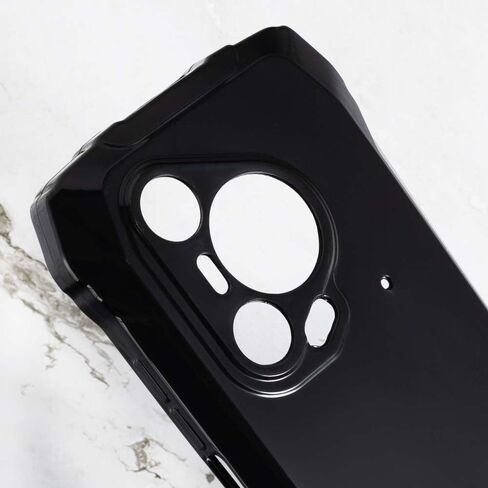 حافظة لهاتف Blackview BL7000 مع واقي شاشة من الزجاج المقوى، غطاء واقٍ من مادة TPU من السيليكون الناعم المرن المقاوم للصدمات - أسود in Saudi Arabia