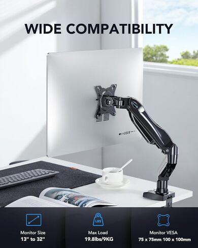 HUANUO Single Monitor Mount&Universal VESA Mount Adapter Kit in Saudi Arabia