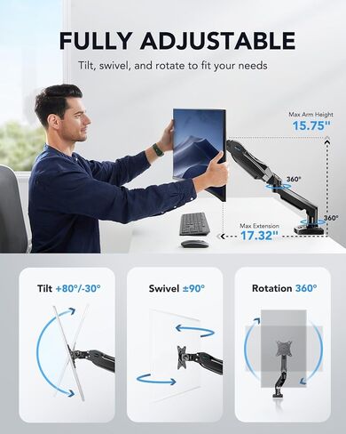 HUANUO Single Monitor Mount&Universal VESA Mount Adapter Kit in Saudi Arabia