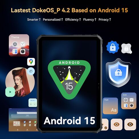 تابلت بلاك فيو المتين اكتيف 7 2026، IP68/IP69K مقاوم للماء أندرويد 15، 11 بوصة تابلت أندرويد مع 24 جيجابايت رام + 128 جيجابايت روم، NFC، 10000 مللي أمبير 45 وات، 5 جيجا واي فاي، 120 هرتز، رؤية ليلية، أسود in Saudi Arabia