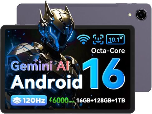 تابلت 10.1 بوصة يعمل بنظام Android 16 مزود بشاشة Gemini AI 丨 120 هرتز HD داخل الخلية 丨 16(4+12) GB RAM 128GB ROM 1TB TF 丨Octa-Core 丨Widewine L1 丨2.4G/5G WiFi+BT 5.0+GPS 丨6000mAh 丨Bpad 10 SE in Kuwait