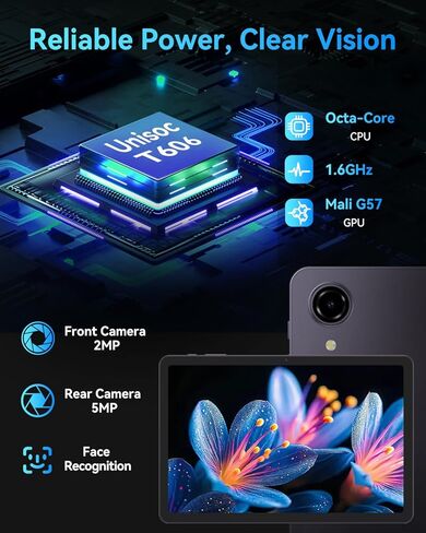 تابلت 10.1 بوصة يعمل بنظام Android 16 مزود بشاشة Gemini AI 丨 120 هرتز HD داخل الخلية 丨 16(4+12) GB RAM 128GB ROM 1TB TF 丨Octa-Core 丨Widewine L1 丨2.4G/5G WiFi+BT 5.0+GPS 丨6000mAh 丨Bpad 10 SE in Kuwait