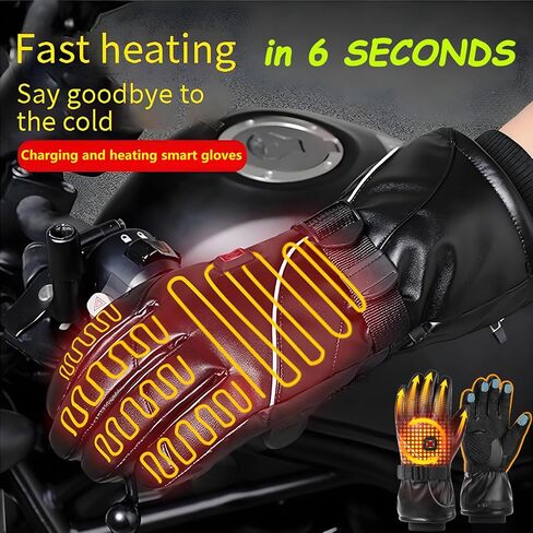 Heated Gloves,9H Working Rechargeable Heated Gloves for Men Women,Waterproof Electric Heating Ski Gloves with Touchscreen for Cold Weather Outdoor Motorcycle Skiing Climbing Hiking Hunting Xmas Gifts in Saudi Arabia