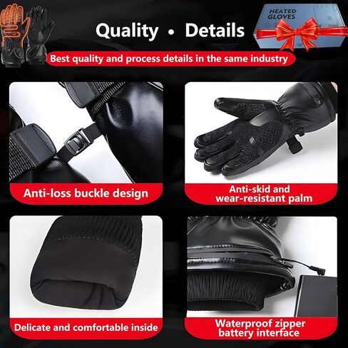 Heated Gloves,9H Working Rechargeable Heated Gloves for Men Women,Waterproof Electric Heating Ski Gloves with Touchscreen for Cold Weather Outdoor Motorcycle Skiing Climbing Hiking Hunting Xmas Gifts in Saudi Arabia