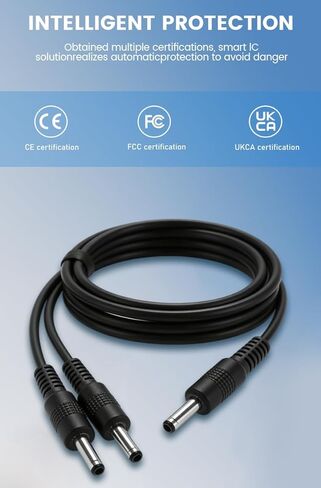 سرج 12 فولت على شكل حرف Y للملابس الساخنة - متوافق مع قفازات الدراجات النارية والنعال والجوارب البديلة من Gerbing كابل شحن سلك شاحن ثنائي المنفذ in Kuwait