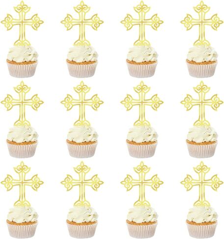 First Holy Communion Cake Topper, Spanish Baptism, First Communion Decoration, Wedding Christening Baby Shower 1st Birthday Party Decorations Gold Glitter in Saudi Arabia
