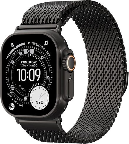 حلقة ميلانو شبكية مغناطيسية متوافقة مع سوار ساعة Apple 49 مم 46 مم 45 مم 44 مم 42 مم 41 مم 40 مم 38 مم للرجال والنساء، حزام معدني من الفولاذ المقاوم للصدأ لسلسلة iWatch Ultra 3/2/1 11 10 9 8 7 6 5 4 SE in Kuwait