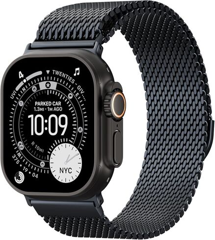 حلقة ميلانو شبكية مغناطيسية متوافقة مع سوار ساعة Apple 49 مم 46 مم 45 مم 44 مم 42 مم 41 مم 40 مم 38 مم للرجال والنساء، حزام معدني من الفولاذ المقاوم للصدأ لسلسلة iWatch Ultra 3/2/1 11 10 9 8 7 6 5 4 SE in Kuwait