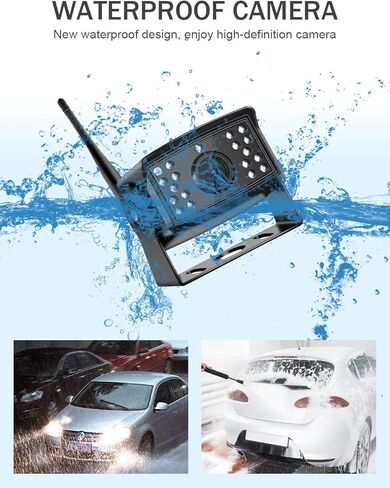 EVERSECU 4pcs Digital HD 1080P Wireless Car Backup Camera with 9 inch 4ch Quad Display Monitor/Car DVR/Dash Monitor/Vehicle Video Recorder for RV/SUV/Van/Pickup/Truck/Trailer Rear/Side/Front View in Saudi Arabia