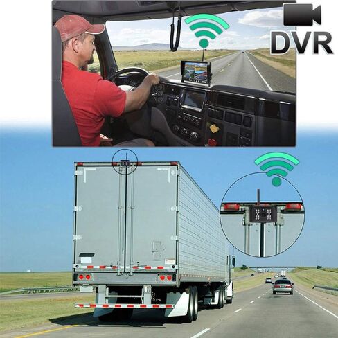 EVERSECU 4pcs Digital HD 1080P Wireless Car Backup Camera with 9 inch 4ch Quad Display Monitor/Car DVR/Dash Monitor/Vehicle Video Recorder for RV/SUV/Van/Pickup/Truck/Trailer Rear/Side/Front View in Saudi Arabia