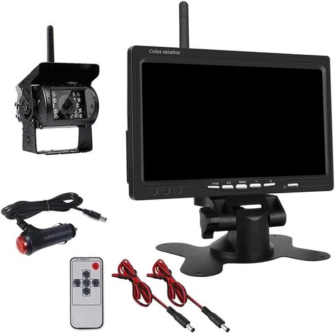 Wireless Rear View Backup Camera with Monitor for 24V Vehicle, Rear View Backup Camera with Dynamic Trajectory Guideline 800 * 480, 7" LCD Widescreen Monitor Rear View Backup Camera in Saudi Arabia