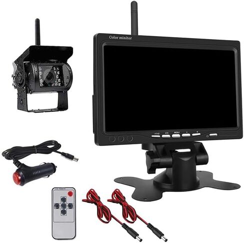 Wireless Rear View Backup Camera with Monitor for 24V Vehicle, Rear View Backup Camera with Dynamic Trajectory Guideline 800 * 480, 7" LCD Widescreen Monitor Rear View Backup Camera in Saudi Arabia