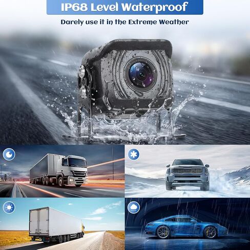 نظام كاميرا احتياطية 4 قنوات، شاشة عكس IPS مقاس 10.1 بوصة مع رؤية جانبية خلفية وكاميرا 4 AHD 1080P IR للرؤية الليلية DVR تسجيل كاميرا احتياطية شديدة التحمل للشاحنات/الحافلات/المقطورة/RV in Kuwait