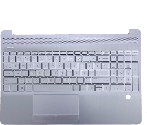 Laptop Replacement-Upper Case Palmrest & Backlit Keyboard Touchpad Assembly for HP 15 S-DY,15 S-DW,15 S-DU Models in Natural Silver with Fingerprint Reader P/N:L52154-001 in Saudi Arabia