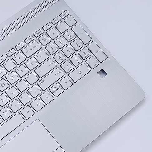 Laptop Replacement-Upper Case Palmrest & Backlit Keyboard Touchpad Assembly for HP 15 S-DY,15 S-DW,15 S-DU Models in Natural Silver with Fingerprint Reader P/N:L52154-001 in Saudi Arabia
