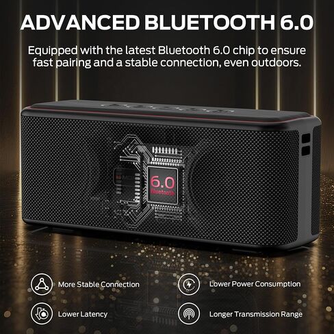 مكبر صوت بلوتوث محمول Monster Shock Plus، مكبر صوت بلوتوث 6.0، مكبر صوت مزدوج 30 وات، صوت جهير عميق، وقت تشغيل 15 ساعة، دعم بطاقة AUX/TF، مقاومة للماء IPX6، اقتران TWS للاستخدام في الهواء الطلق/المنزل/الحفلة/السفر، أفكار الهدايا in Kuwait