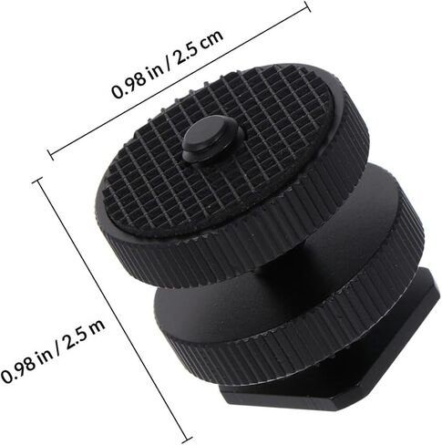 Zerodeko 3pcs 1/4 بوصة معدنية مزدوجة الطبقة الحذاء الساخن جبل محول مجموعة لكاميرا DSLR ترايبود المسمار ضوء فلاش حامل ملحق متوافق مع شاشة LED تلاعب in Kuwait