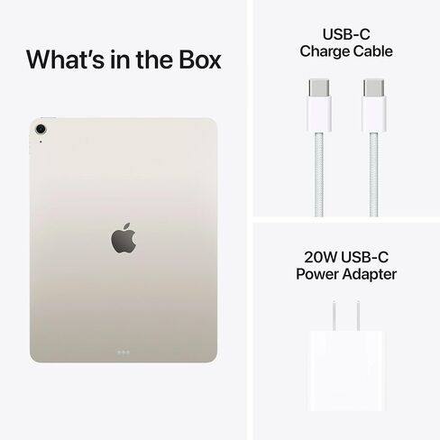 2025 Apple iPad Air مع شريحة Apple M3 (11 بوصة، Wi-Fi + Cellular، 128 جيجابايت) - Starlight (تم تجديد Premium) in Kuwait