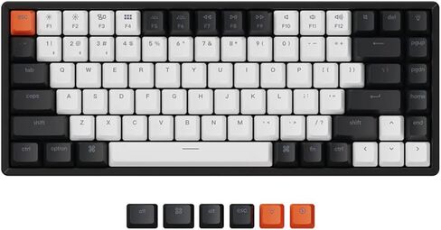 Keychron K2 75٪ تخطيط 84 مفتاحًا لوحة مفاتيح ميكانيكية سلكية لاسلكية / USB قابلة للتبديل السريع مع مفتاح أحمر فائق / أغطية مفاتيح مزدوجة اللقطة / إضاءة خلفية RGB / إطار من الألومنيوم لنظام التشغيل Mac Windows الإصدار 2 in Saudi Arabia
