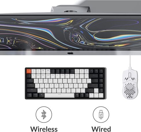 Keychron K2 75٪ تخطيط 84 مفتاحًا لوحة مفاتيح ميكانيكية سلكية لاسلكية / USB قابلة للتبديل السريع مع مفتاح أحمر فائق / أغطية مفاتيح مزدوجة اللقطة / إضاءة خلفية RGB / إطار من الألومنيوم لنظام التشغيل Mac Windows الإصدار 2 in Saudi Arabia