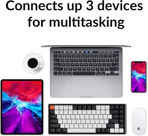 Keychron K2 75٪ تخطيط 84 مفتاحًا لوحة مفاتيح ميكانيكية سلكية لاسلكية / USB قابلة للتبديل السريع مع مفتاح أحمر فائق / أغطية مفاتيح مزدوجة اللقطة / إضاءة خلفية RGB / إطار من الألومنيوم لنظام التشغيل Mac Windows الإصدار 2 in Saudi Arabia
