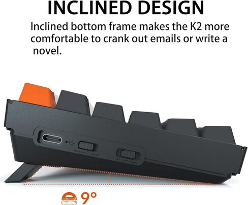 Keychron K2 75٪ تخطيط 84 مفتاحًا لوحة مفاتيح ميكانيكية سلكية لاسلكية / USB قابلة للتبديل السريع مع مفتاح أحمر فائق / أغطية مفاتيح مزدوجة اللقطة / إضاءة خلفية RGB / إطار من الألومنيوم لنظام التشغيل Mac Windows الإصدار 2 in Saudi Arabia