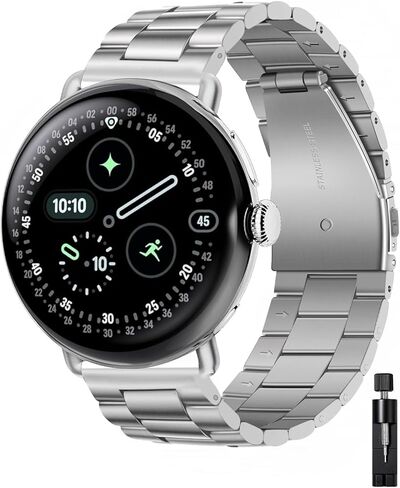 سوار معدني BlackPro متوافق مع ساعات Google Pixel Watch 4/3 مقاس 45 مم، سوار ساعة عمل من الفولاذ المقاوم للصدأ لساعة Google Pixel 4 مقاس 45 مم، حزام سوار بسلسلة معدنية لساعة Pixel 3 مقاس 45 مم للرجال in Saudi Arabia