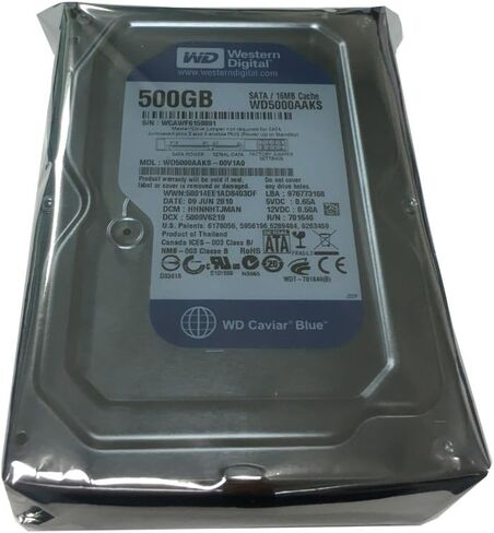 ويسترن ديجيتال كافيار بلو WD5000AAKS 500 جيجا بايت 7200 دورة في الدقيقة 16 ميجابايت كاش ساتا 3.0 جيجابت/ثانية 3.5 بوصة محرك الأقراص الصلبة الداخلي (متجدد) in Kuwait