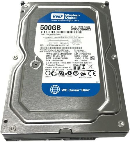 ويسترن ديجيتال كافيار بلو WD5000AAKS 500 جيجا بايت 7200 دورة في الدقيقة 16 ميجابايت كاش ساتا 3.0 جيجابت/ثانية 3.5 بوصة محرك الأقراص الصلبة الداخلي (متجدد) in Kuwait